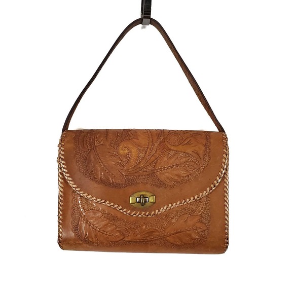 Hand Made Handbags - Vintage Artisan Handtooled Leather Bag